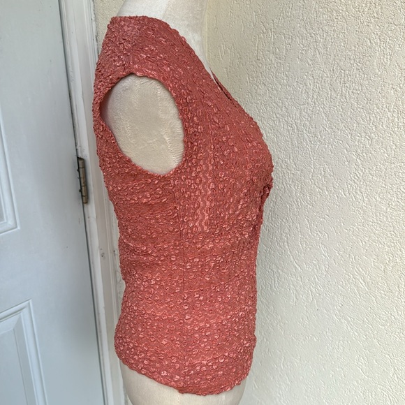 BAY STUDIO CAREERS. NWT. Misses Peach Textured Top. Popcorn knit twist. … - Picture 3 of 7